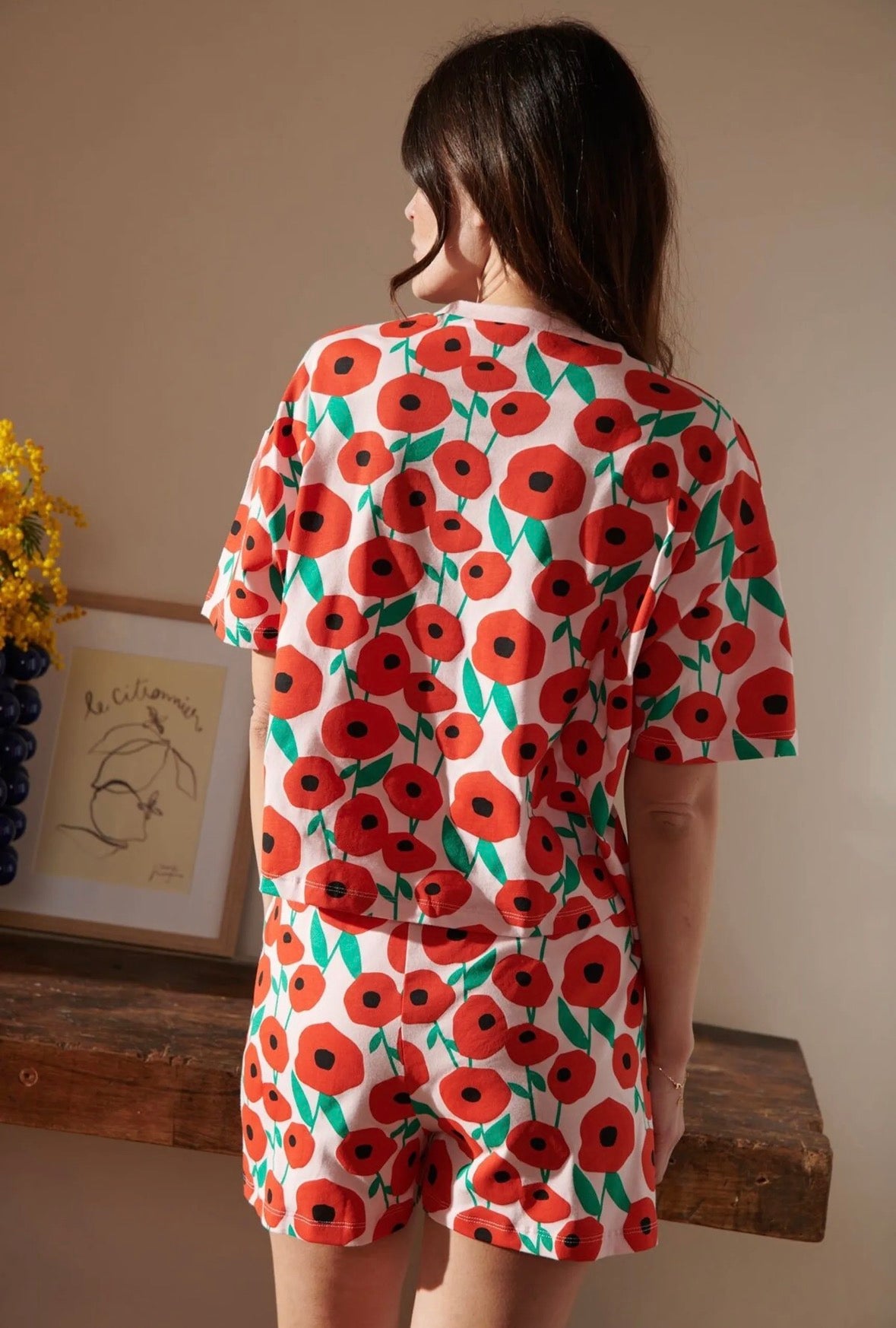 Pyjama Coton BIO - Coquelicot Rose