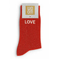 Chaussettes à Paillettes à Message "Love" Rouge