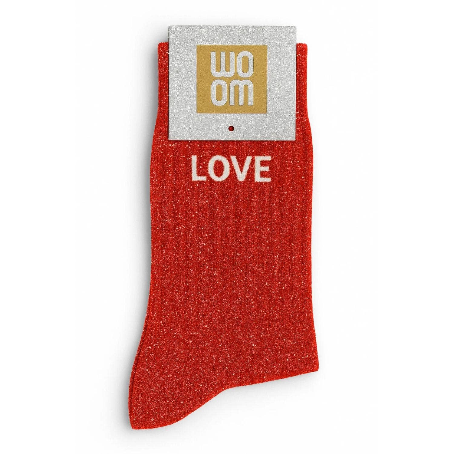 Chaussettes à Paillettes à Message "Love" Rouge