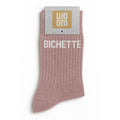 Chaussettes à Paillettes à Message "Bichette" Rose Gold